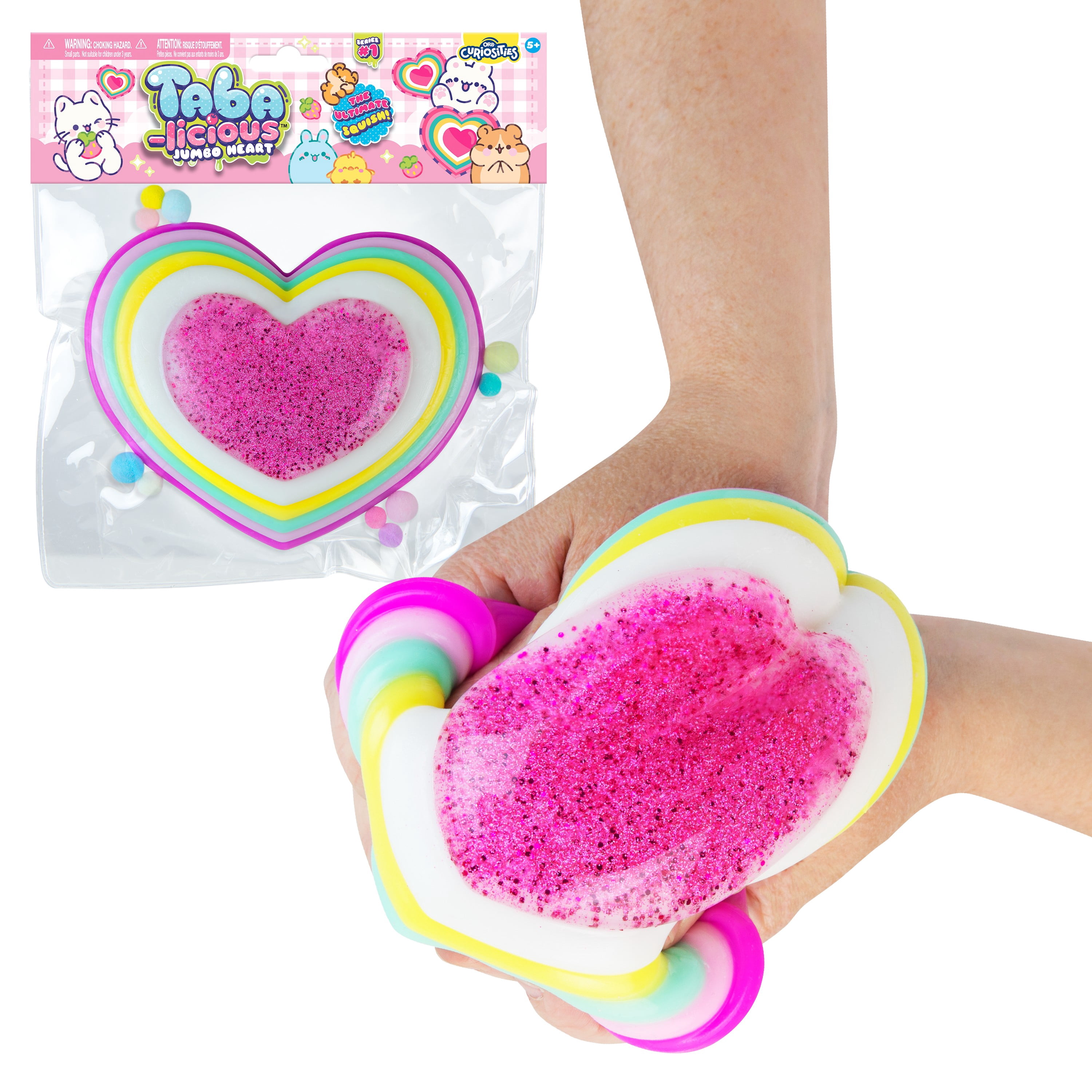 ORB, Curiosities Taba-licious JUMBO Heart Squeeze Toy, Multicolor