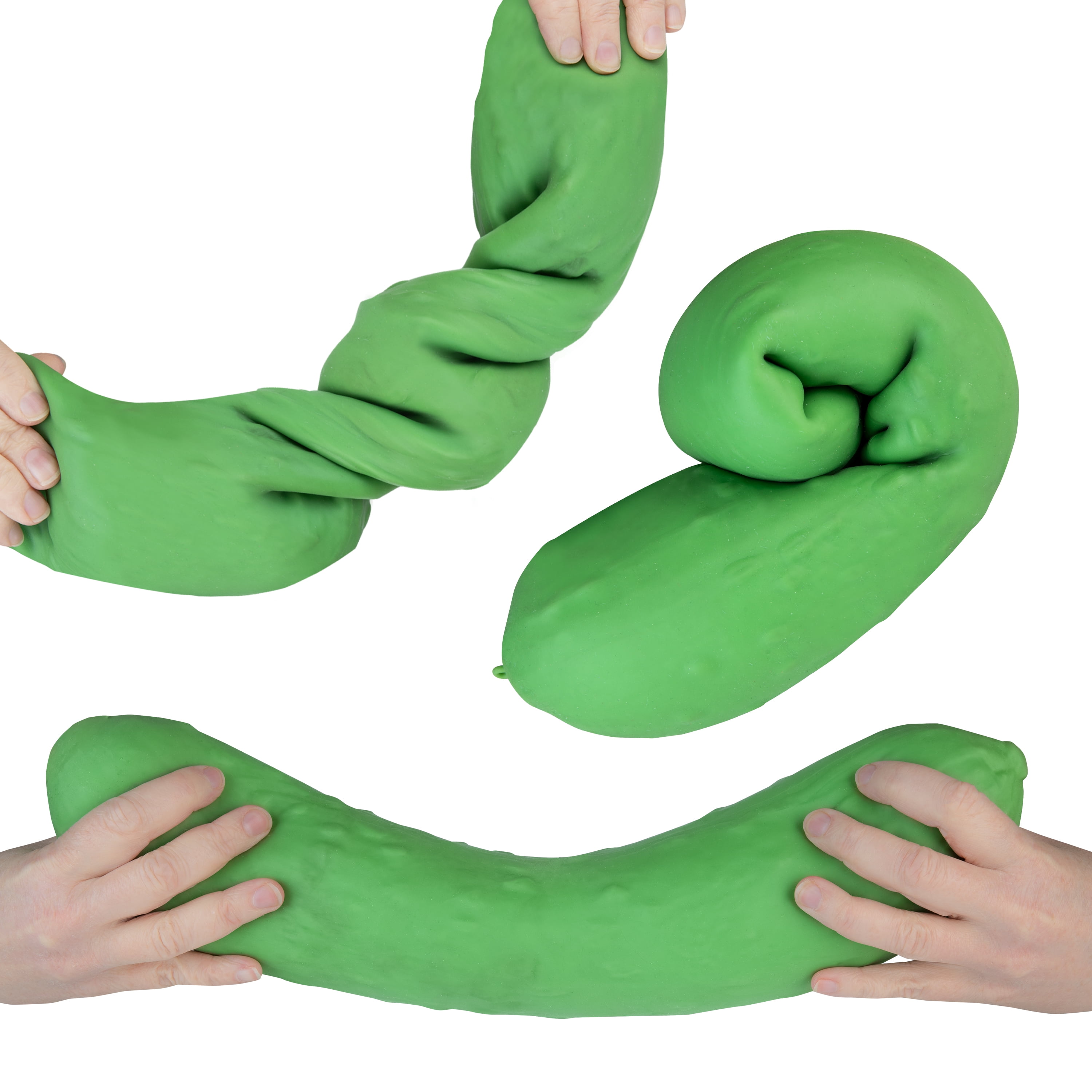 ORB Easy Sqweezy GIANT Stretchy Pickle - Stretches Up to 6 Feet Long - HUGE Jumbo Sized Squishy Veggie Toy, Perfect to Squeeze for Stress Relief - Fun Novelty Sensory Fidget Toy for Kids and Adults