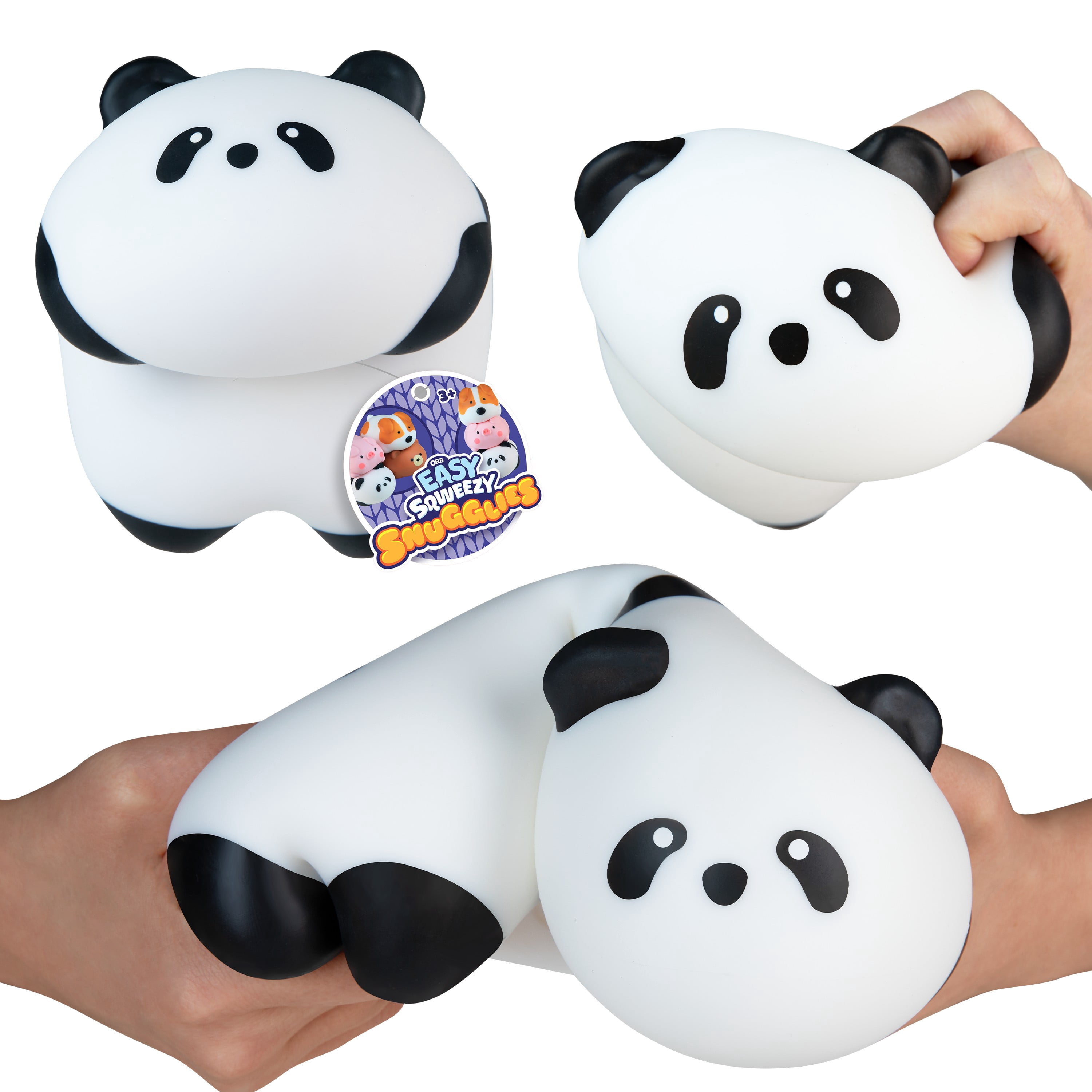 ORB Easy Sqweezy Snugglies Jumbo Squishy Panda - Stretch, Squeeze, Snuggle This Big, Fun, Slow Rising and Extra Soft Toy Panda for Stress Relief - Stretchy and Squishy Fidget Toy for Kids and Adults