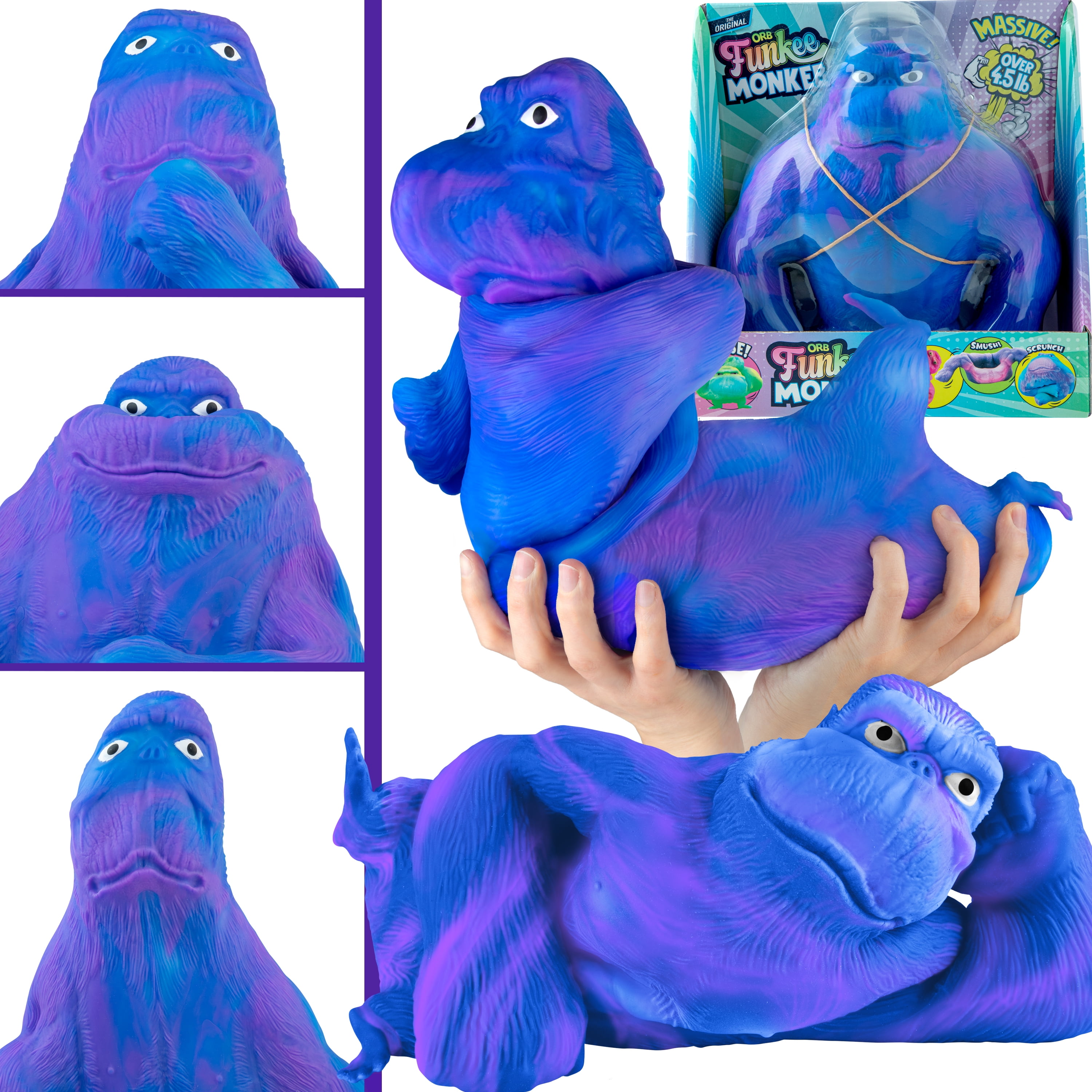 ORB Funkee Animalz Jumbo Monkee, 4.5 lb Stretchy Poseable Novelty Toy, Children & Adults Ages 3+