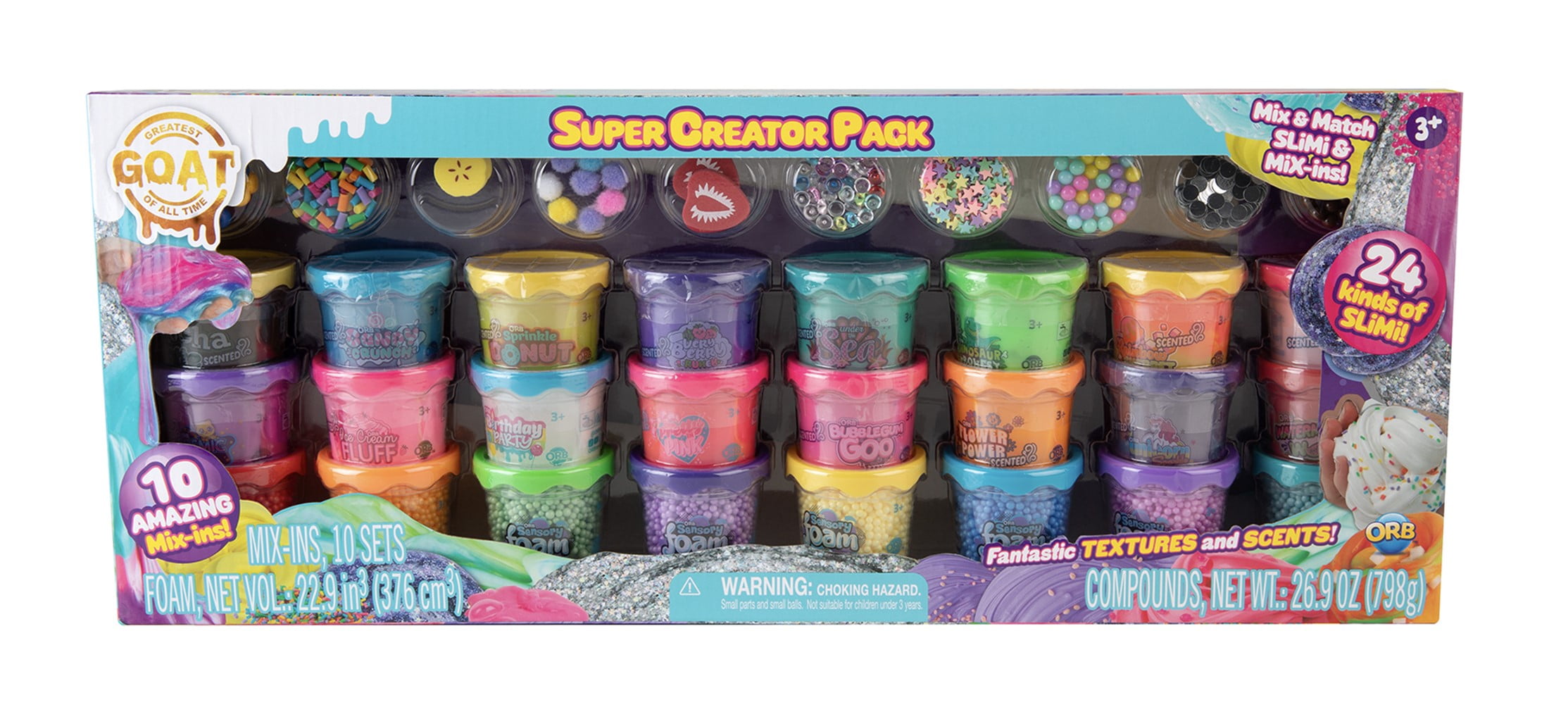 Orb GOAT Super Creator Pack, Includes 24 Slimi & 10 Mix-ins - Slime Kit, Children Ages 3+