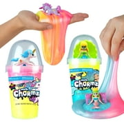 ORB Gooze Charmz Mermaids and Unicorns Assorted 2 Pack - Each Container with 2 Assorted Metallic Slimi Slimes and a Charm Toy - Fun, Sensory Slime to Squish and Squeeze For Kids and Adults