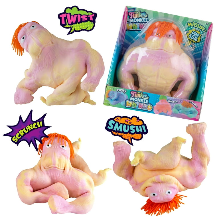 ORB Original Jumbo Hairdo Funkee Monkee (Yellow/Pink) – BIG 4.5 lb