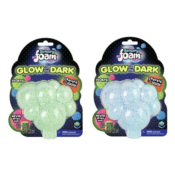 ORB Sensory Foam Glow in the Dark Combo 2 Pack - Mess-Free Glow in the Dark Sensory/Fidget Play Foam for Boys and Girls Ages 3 & Up - Fun, Squishy, Moldable, and Perfect for Imaginative Play
