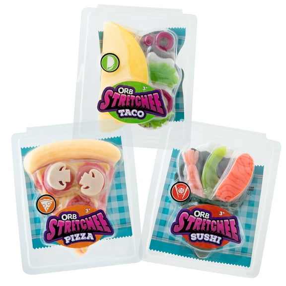 ORB Stretchee Foodz Secret Menu Snacks 3-Pack - Sensory, Fidget, Play Food Toys