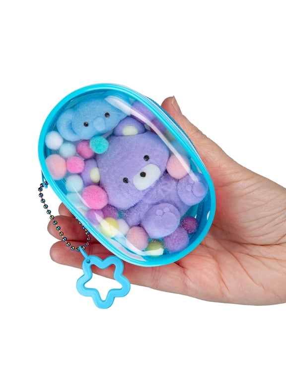 Tabalicious Gacha Pouch TABA Squishy Keychain Charms - Elephant and Bear Gachapon TABA Squishies with Pouch - Soft, Sticky Collectible TABA Fidget Stress Ball Toys for Kids, Backpacks, Keys, More