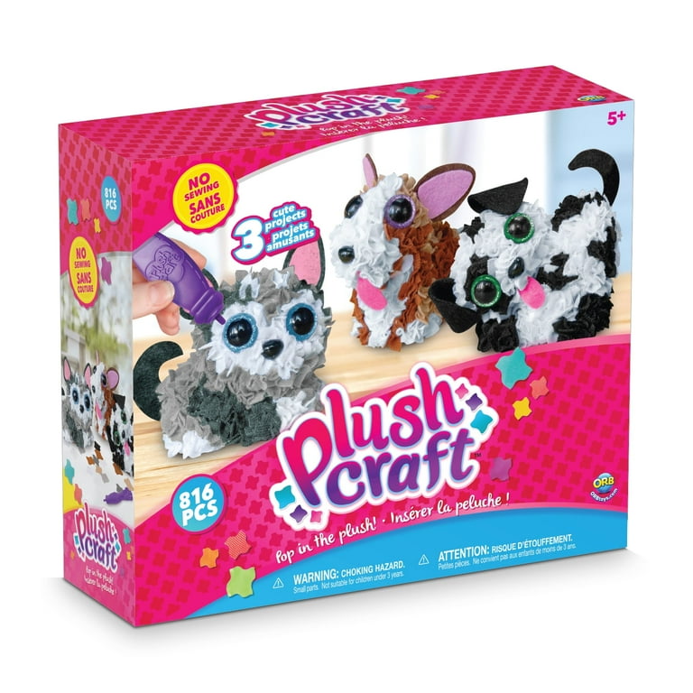 ORB Toys PlushCraft 3D Mini DIY Plush Toy Craft Kit for Kids 3 Pack Cutie Puppy Maker Walmart