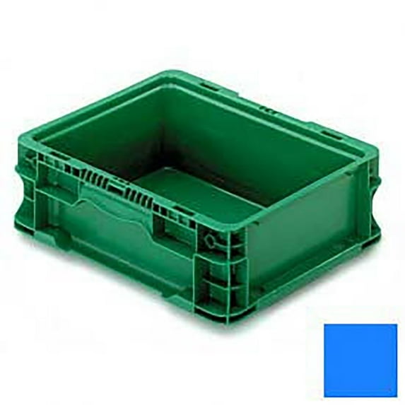 ORBIS Stakpak Modular Straight Wall Container 12""L x 15""W x 5""H Blue Polyethy