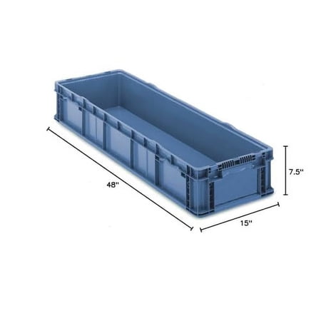 ORBIS Stakpak Plastic Long Stacking Container, 48 x 15 x 7-1/2, Blue