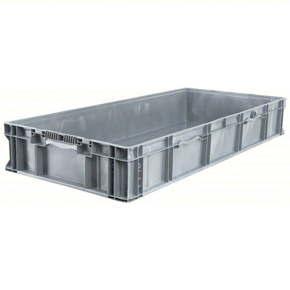 ORBIS Stakpak Plastic Long Stacking Container, 48 x 22-1/2 x 7-1/4, Gray