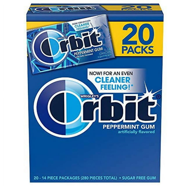 ORBIT Peppermint Sugarfree Chewing Gum Bulk, 20 Packs of 14-Pieces (280 Total Pieces) RED4