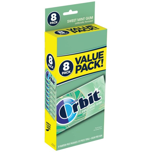 ORBIT Sweet Mint Sugar Free Chewing Gum Bulk, 112 Count (Pack of 6 ...