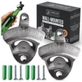 thumbnail image 1 of ORBLUE Wall-Mounted Bottle Openers - Stainless Steel, Mountable Beverage, Beer, Soda Caps Remover - Mounting Hardware Included, 2-Pack, Army Gray, 1 of 9