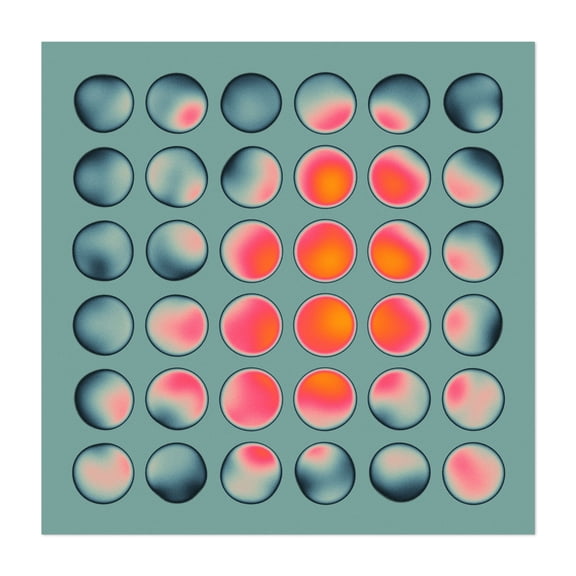 ORBS (30) - Digital Art Geometric Abstract Modern Art Pattern Minimalist Psychedelic Retro Unframed Wall Art Print 40 x 40 inches