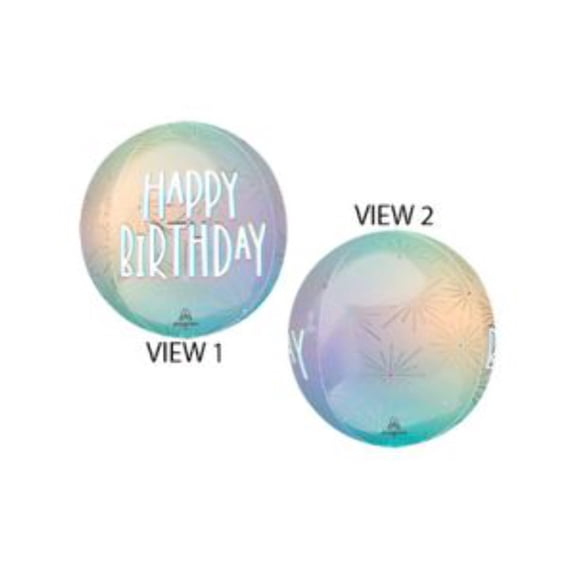 ORBZ Happy Birthday Pastel Dream 15 Inch Clear Foil Balloon [46439]