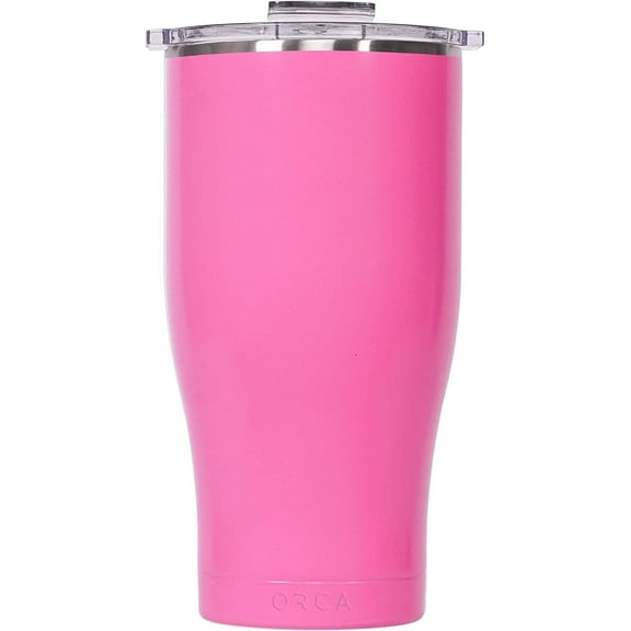 ORCA Chaser Cup - Double-Walled Stainless Steel - 27 oz, Pink/Clear