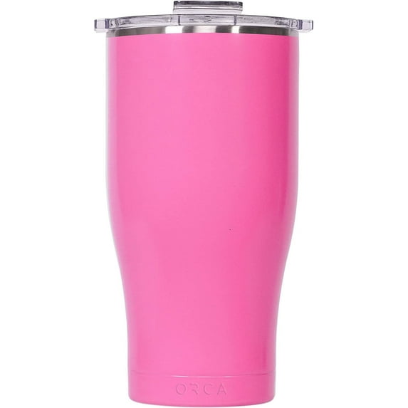 ORCA Chaser Cup - Double-Walled Stainless Steel - 27 oz, Pink/Clear