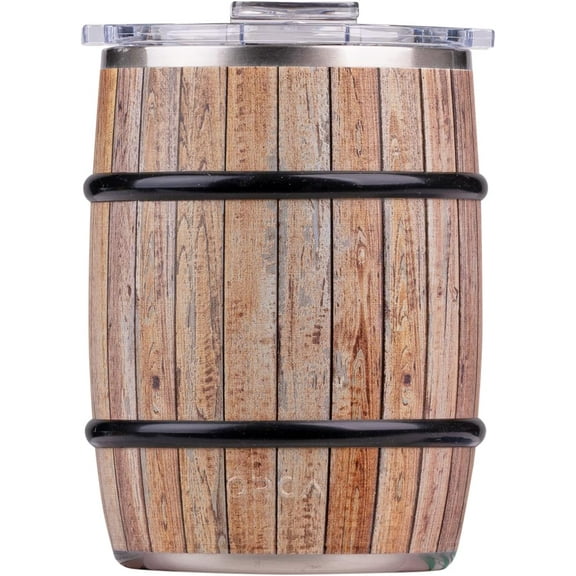 ORCA Double Barrel 24oz | Temperature Insulated, Stainless Steel Tumbler with a Classy Wood Grain Print, for Whiskey, Beer, Coffee or Whatever You're Having White Oak