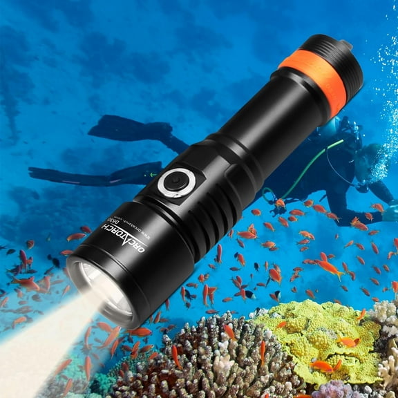 ORCATORCH D530 Scuba Dive Light 1200 Lumens with Type C Rechargeable Battery, Waterproof Scuba Dive Flashlight Super Bright Diving Gear, Underwater Submersible Torch for Night Diving & Sea Cave