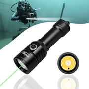 ORCATORCH D570-GL 2.0 Scuba Diving Signal Light 1500 Lumens Underwater Flashlight, 1000M Green Beam and White LED Combo, Rechargeable Battery for Night Dive Training Instructor Cave Exploration