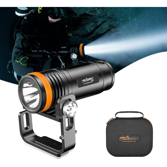 ORCATORCH D920 Aluminum Alloy 5000 Lumens Scuba Dive Light for 150m Underwater, Super Bright Waterproof Flashlight with Rechargeable Battery, Submersible Diving Torch for Deep Sea & Night Diving