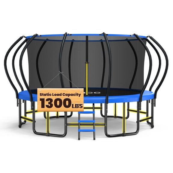 ORCC 1300LBS Weight Capacity Heavy-Duty Trampoline 12FT Outdoor Yard Trampolines for Kids Adults with Safety Enclosure Reinforced