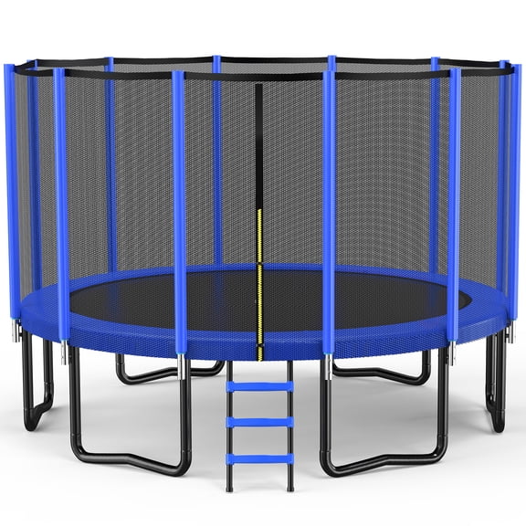 Zupapa 8FT Trampoline for Kids and Adults, 450 LBS Weight Capacity, with Safety Enclosure Net, Ladder, Heavy-Duty Galvanized Steel Frame, Outdoor Backyard Jumping Toy