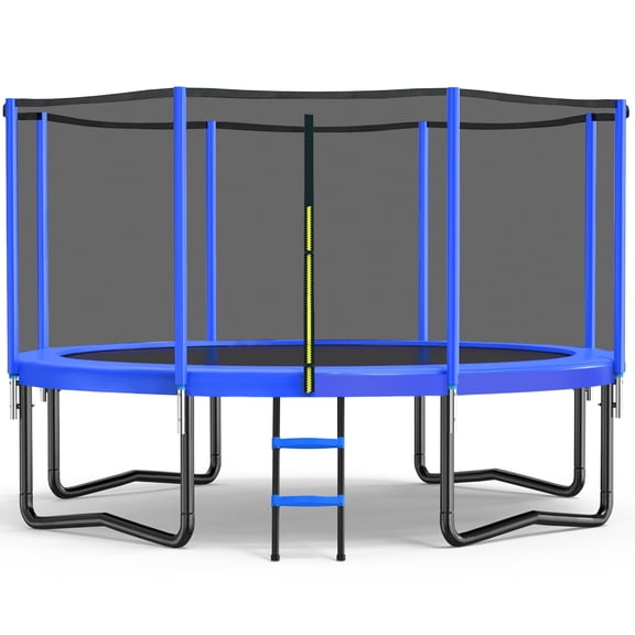 Zupapa 14FT 12FT 10FT 8FT Trampoline for Kids and Adults, 450 LBS Weight Capacity, with Safety Enclosure Net, Ladder, Heavy-Duty Galvanized Steel Frame, Outdoor Backyard Jumping Toy