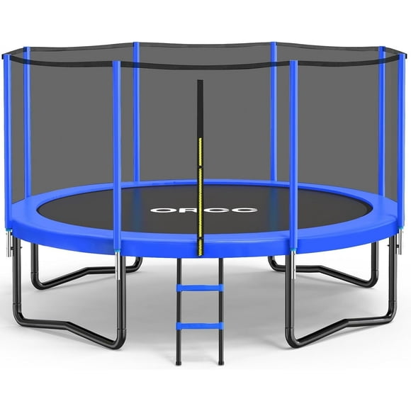 ORCC 14FT 12FT 10FT 8FT Trampoline for Kids and Adults, 450 LBS Weight Capacity, with Safety Enclosure Net, Ladder, Heavy-Duty Galvanized Steel Frame, Outdoor Backyard Jumping Toy