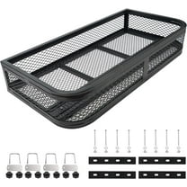 ORCISH Heavy Duty ATV Front Cargo Basket, 17" W x 36" L x 6" H ATV Storage, ATV Racks and Baskets with Steel Mesh Surface, ATV Cargo Box, ATV Attachments for Luggage Carrier, Include Mounting Kit