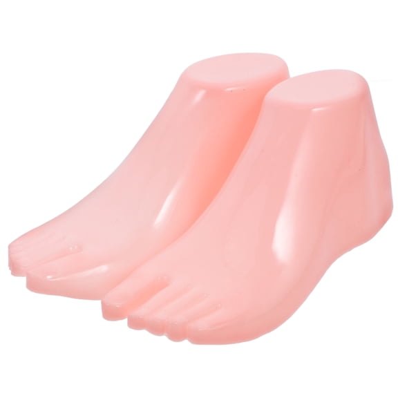 ORDDIART 1 Set Foot Mannequin Pink Plastic Foot Shaped for Shoe Store Retail Display 8.84X3.93X3.54in