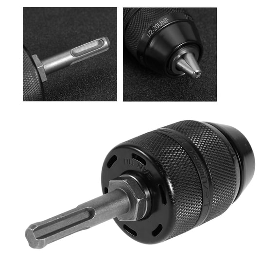 SOPOTUTU Woodworking Drill Chuck Black Aluminum Alloy 1 Set