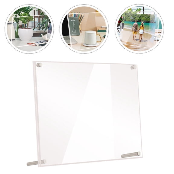 ORDDIART 1 Set Table Picture Frame Clear Metal Design for Displaying Photos and Certificates in Office
