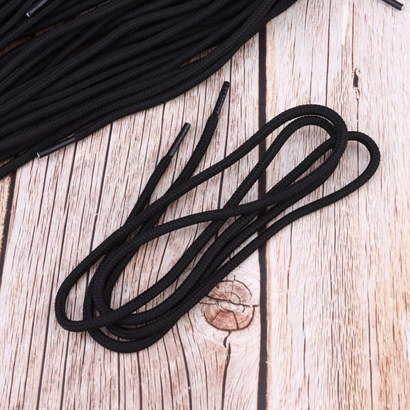 ORDDIART 10 Pairs Black Polyester 120cm Casual Replacement Laces for Sneakers and Shoes