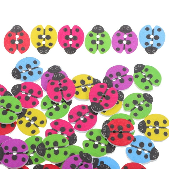 ORDDIART 100 Pcs Novelty Buttons Ladybug Cartoon for Children Projects