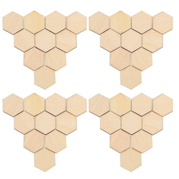 SOPOTUTU 100-Piece Light Brown Beech Wood Shapes for Crafts, Projects, and Home Decoration Ornaments