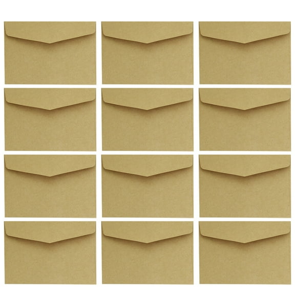 ORDDIART 100Pcs Khaki Rectangular Mini Paper Envelopes For Document Holding And Letter Carrying 4x3in