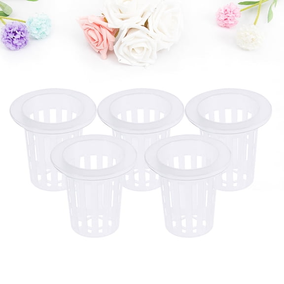 SOPOTUTU 10Pack Transparent Plastic Net Cups Hydroponic for Soilless Gardeners