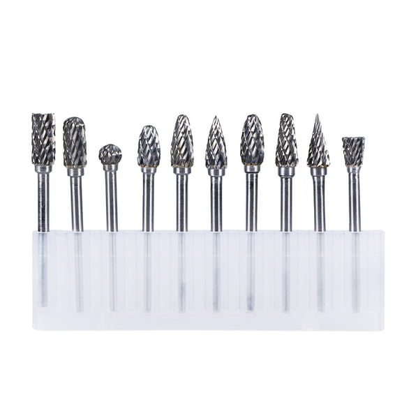 SOPOTUTU 10Pcs Silver Tungsten Steel Carbide Rotary Tool for Metal Engraving Use