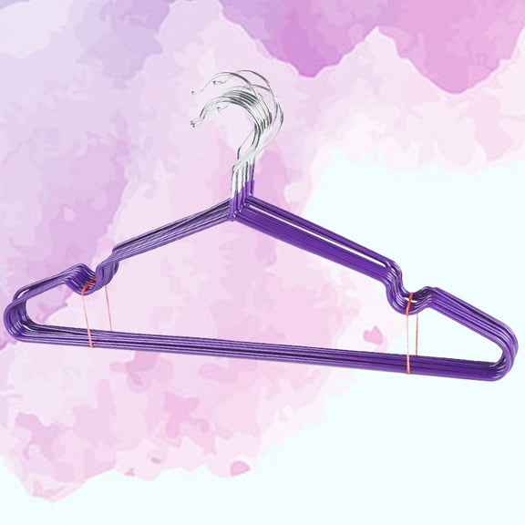 ORDDIART 10Pcs Metal Hangers Purple Curved Non-Slip for Sweaters and Shirts Closet Use