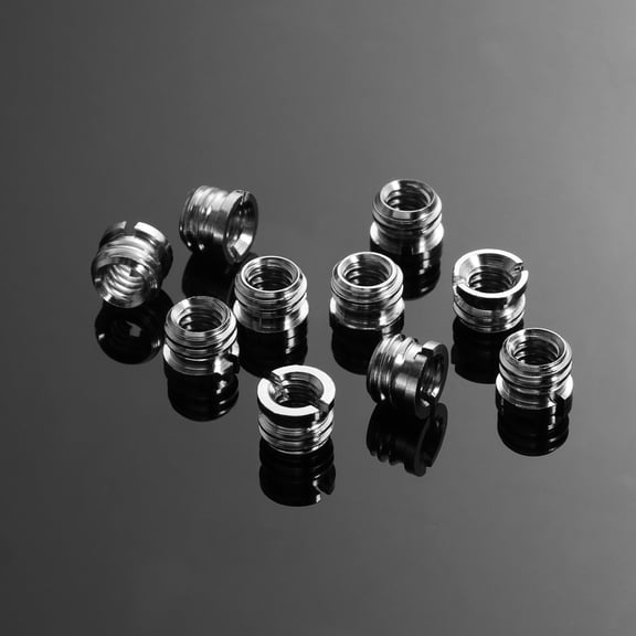 ORDDIART 10Pcs Metal Tripod Thread Adapter for DSLR Cameras and Camcorders Silver Cylindrical 0.9 x 0.7 in