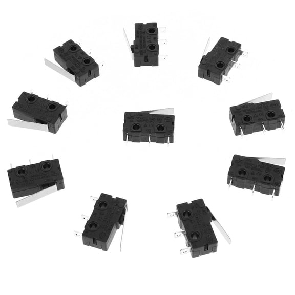 ORDDIART 10Pcs Micro Switch Straight Lever 125V 5Amp Spdt 1No 1Nc With Plastic Metal For Oven Fridge