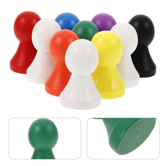 SOPOTUTU 10pcs Wooden Game Tokens for Board Games and Chess, Multicolor Set, Tabletop Accessories for