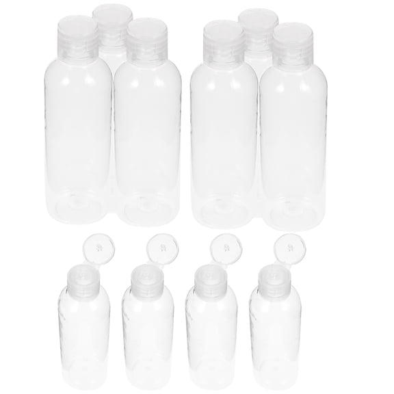 ORDDIART Set of 10 Travel Bottles for Liquids, 100ml Transparent Plastic Refillable Containers for Toiletries