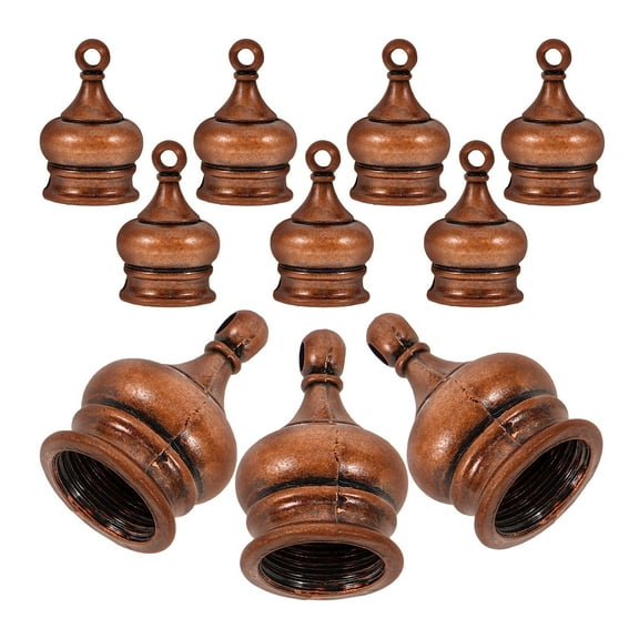 ORDDIART 10Pcs Zinc Alloy Crown Shape Dark Brown Lamp Finial for Home Decoration and Interior Design