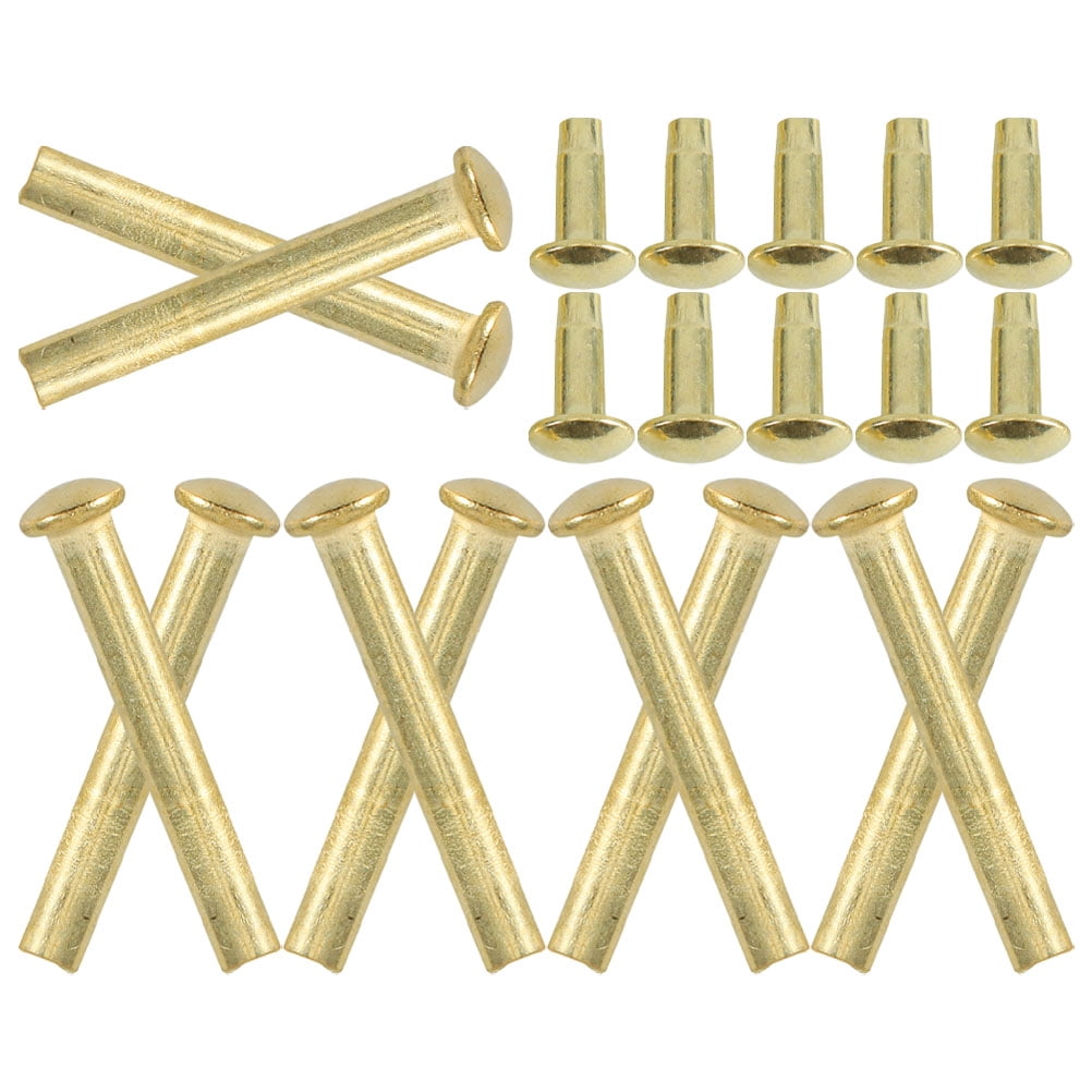 ORDDIART 10Sets Golden Stainless Steel Hand Fan Shaft Rivets And Nuts ...