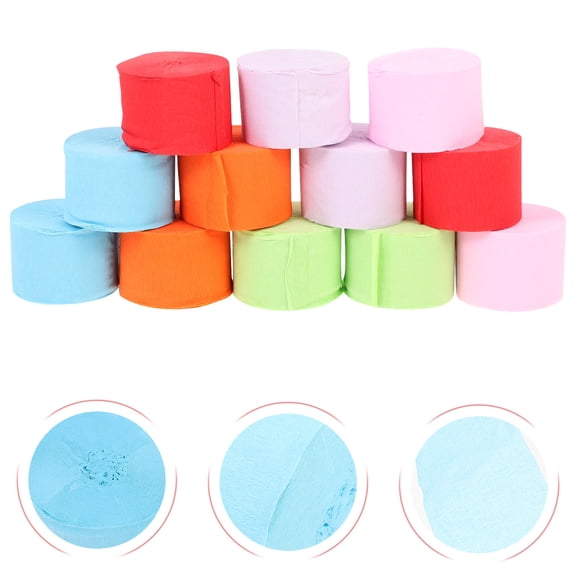 ORDDIART 12 Rolls Paper Streamer Assorted Color For Diy Use And Decoration Bright