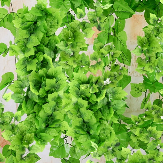 ORDDIART 12Pcs Artificial Vine Decor Vines Garland No Smell Green 230x13cm For Wedding Bouquet