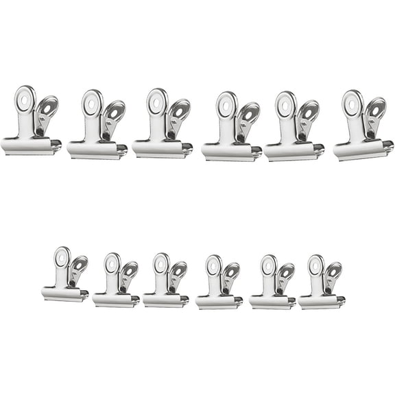 ORDDIART 12Pcs Large Metal Binder Clips Office Supplies Holding Papers Silver Circular