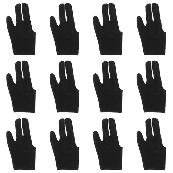 SOPOTUTU Pool Cue Glove Billiard Pool Cue Glove Black 12Pack